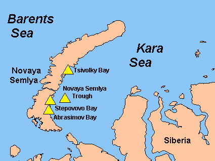 Radioactive regions of the Kara Sea
